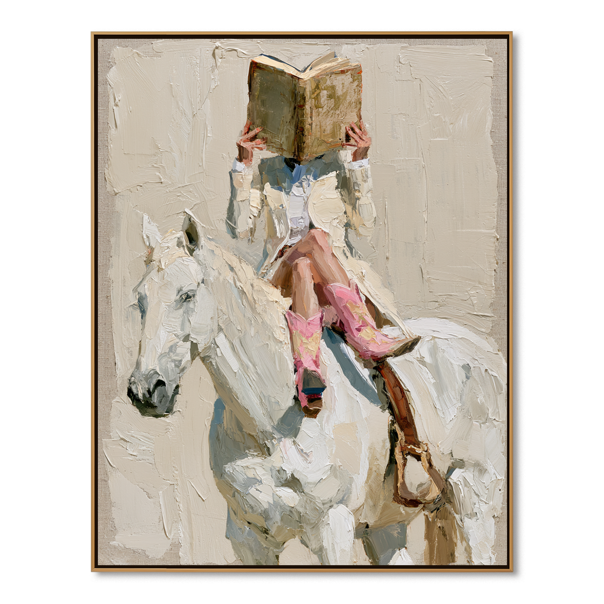 Quiet Pages-White Horse Figurative Painting