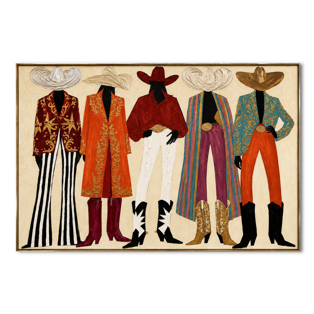 Rodeo Lineup-Western Cowboy Fashion Painting