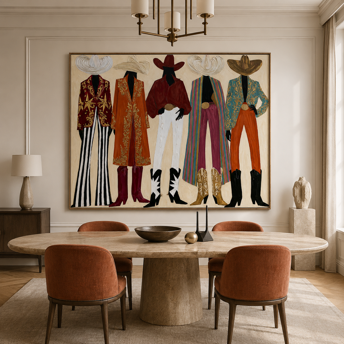 Rodeo Lineup-Western Cowboy Fashion Painting