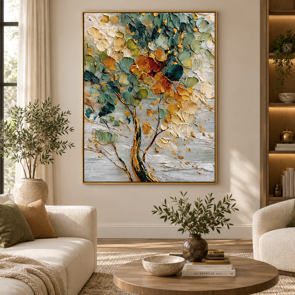 Golden Bloom-Tree Oil Painting