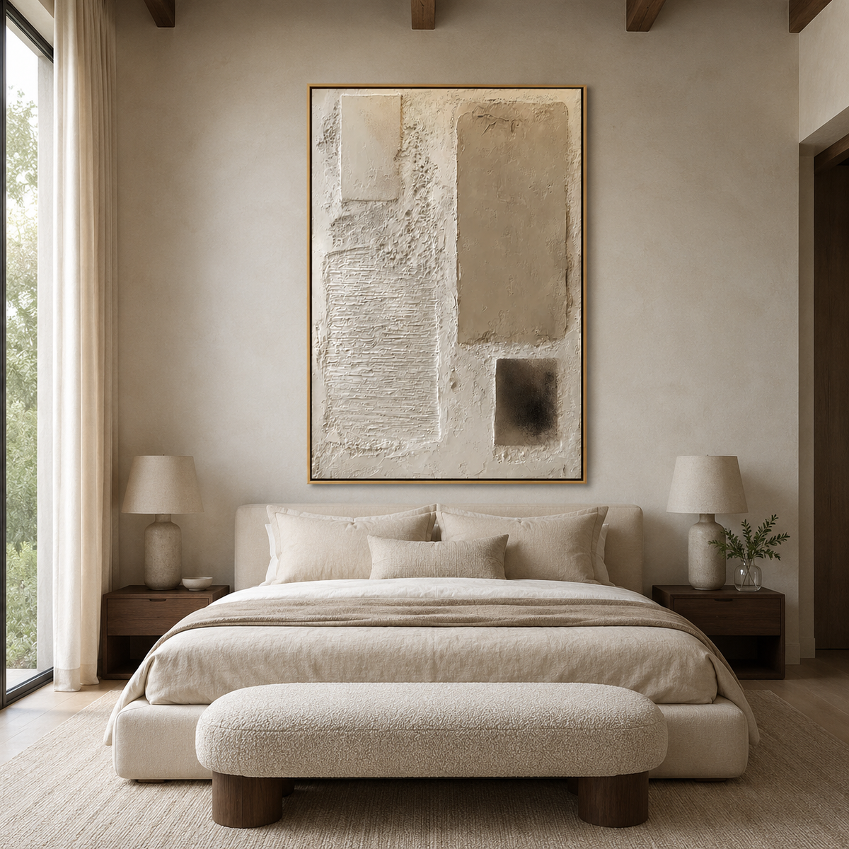Neutral Layers Relief-Abstract Textured Wall Art