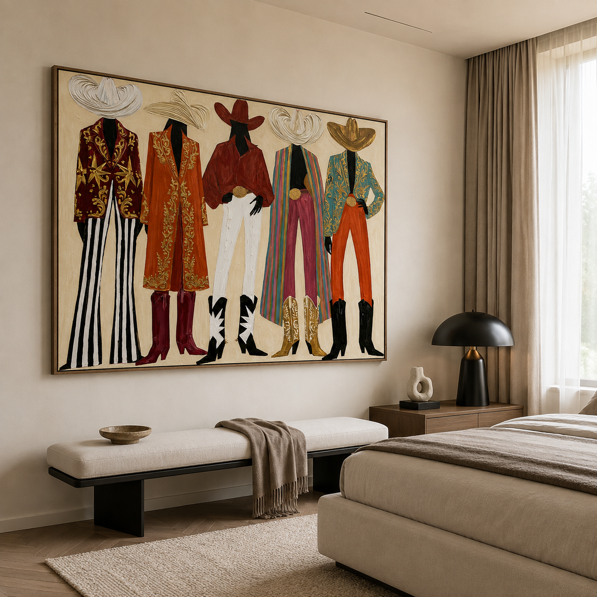Rodeo Lineup-Western Cowboy Fashion Painting