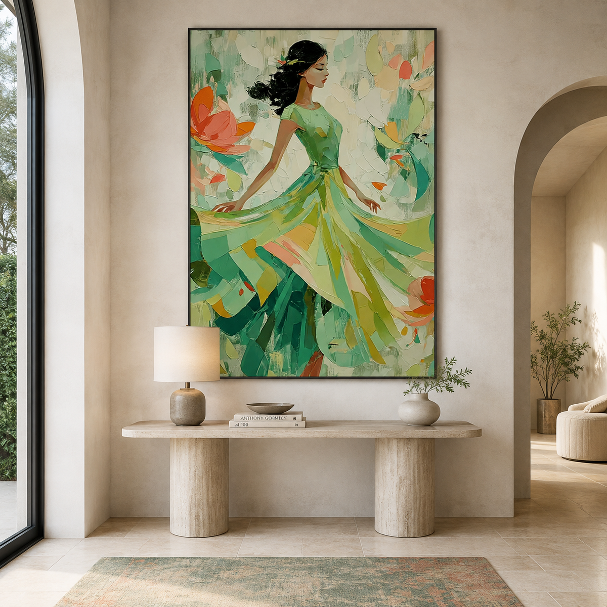 Garden Muse-Woman Floral Abstract Painting