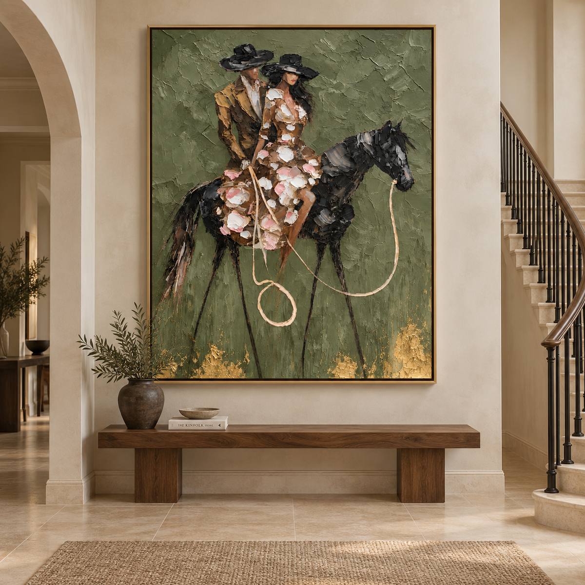 Midnight Riders-Elegant Horse Equestrian Painting