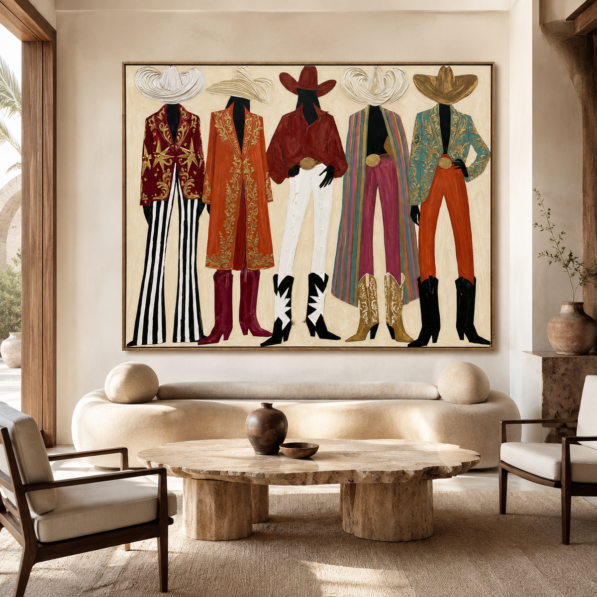 Rodeo Lineup-Western Cowboy Fashion Painting