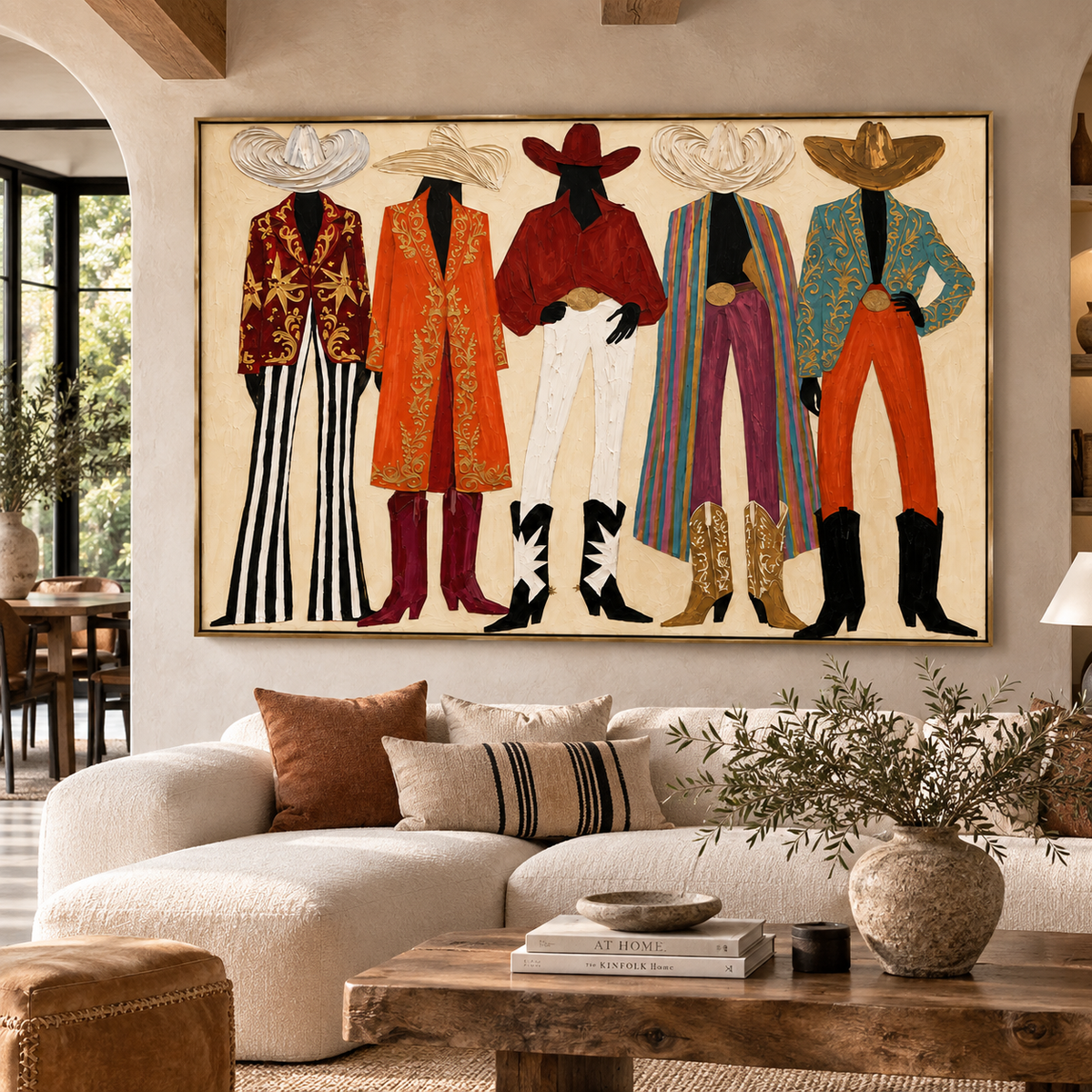 Rodeo Lineup-Western Cowboy Fashion Painting