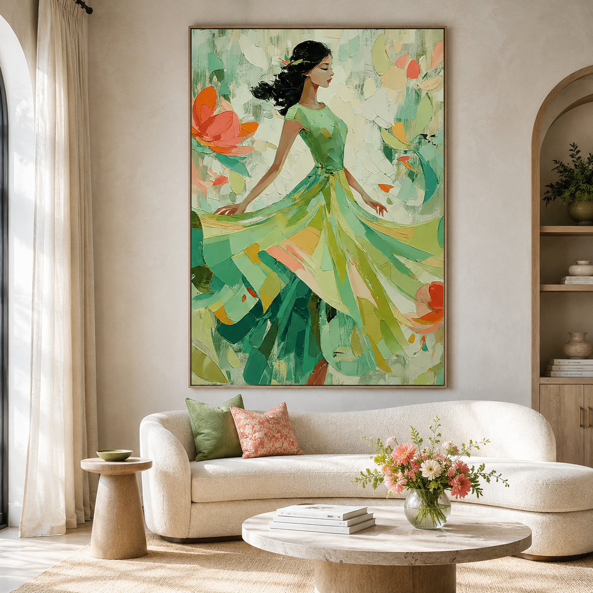 Garden Muse-Woman Floral Abstract Painting