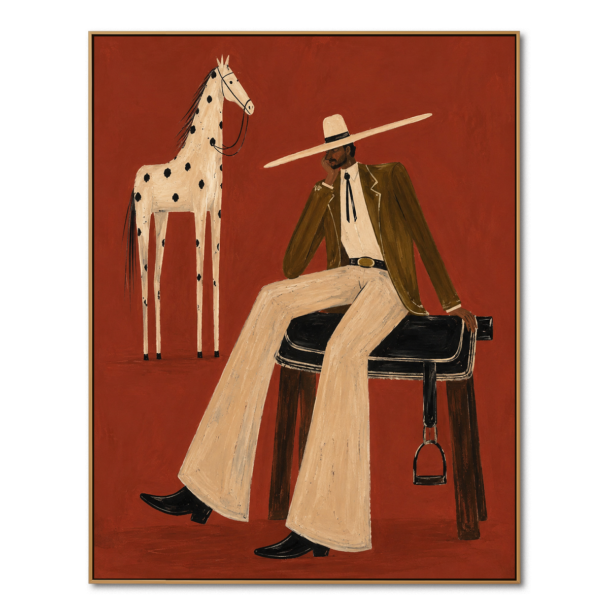 Western Elegance Rider-Contemporary Equestrian Oil Painting