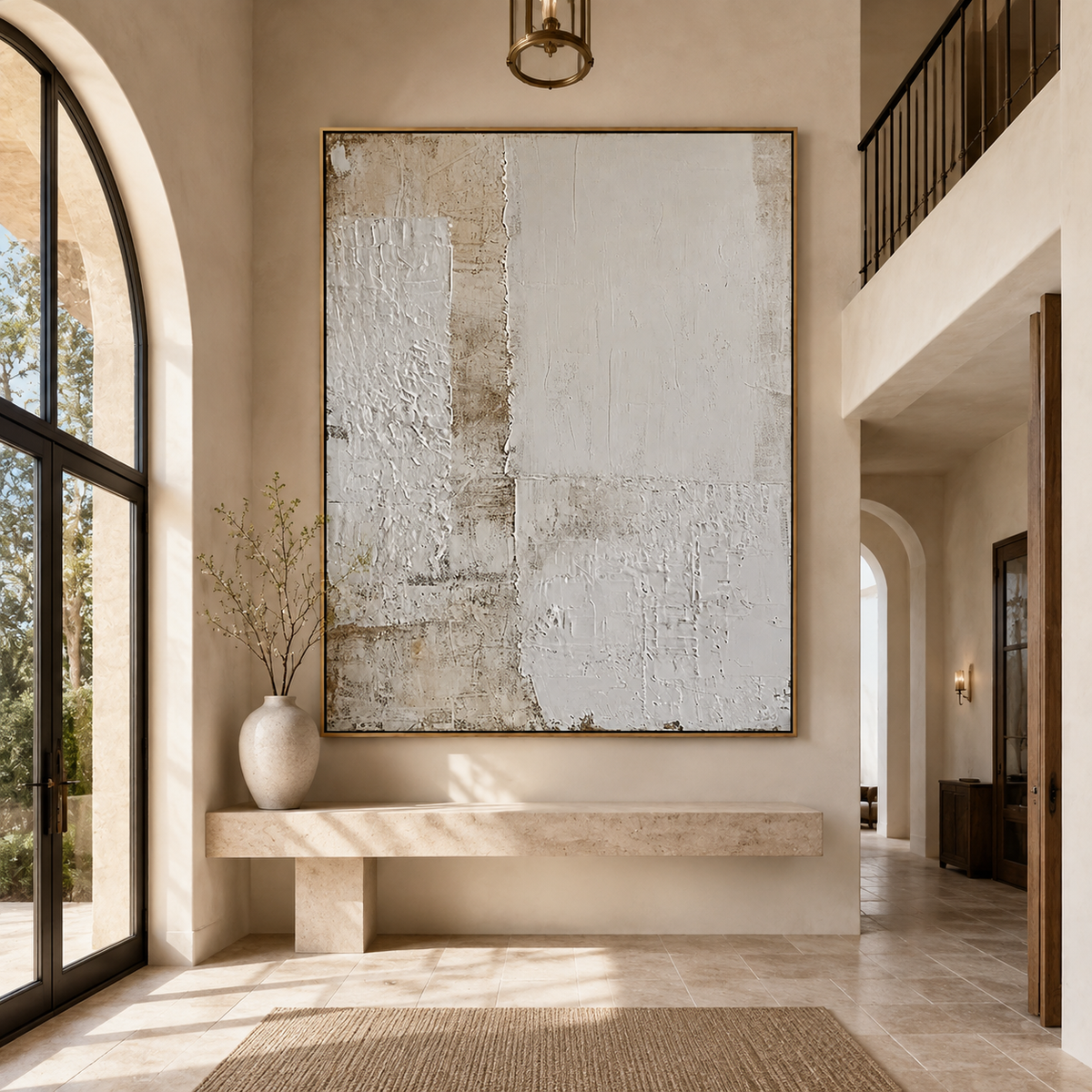 Quiet Layers-White Neutral Abstract Painting