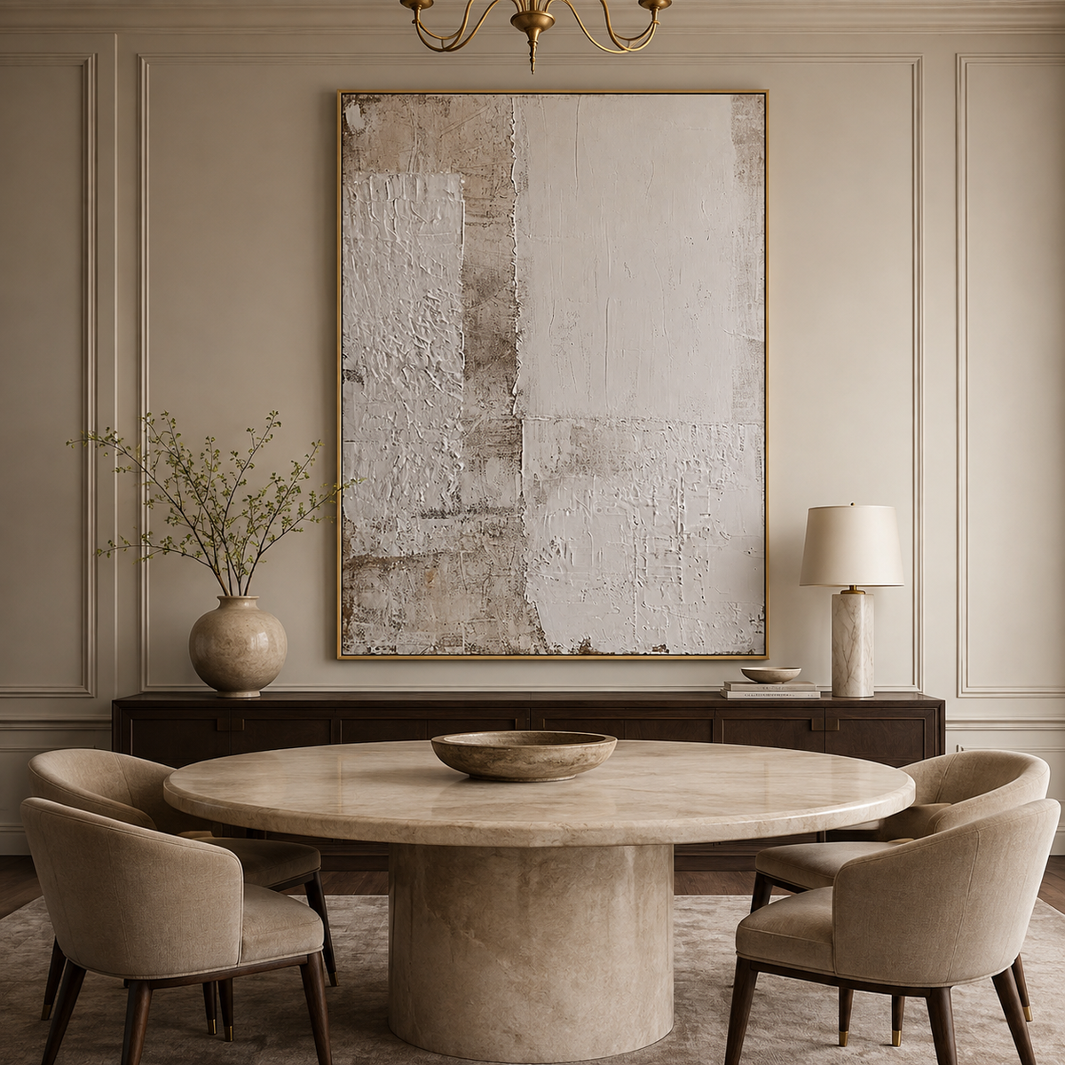 Quiet Layers-White Neutral Abstract Painting