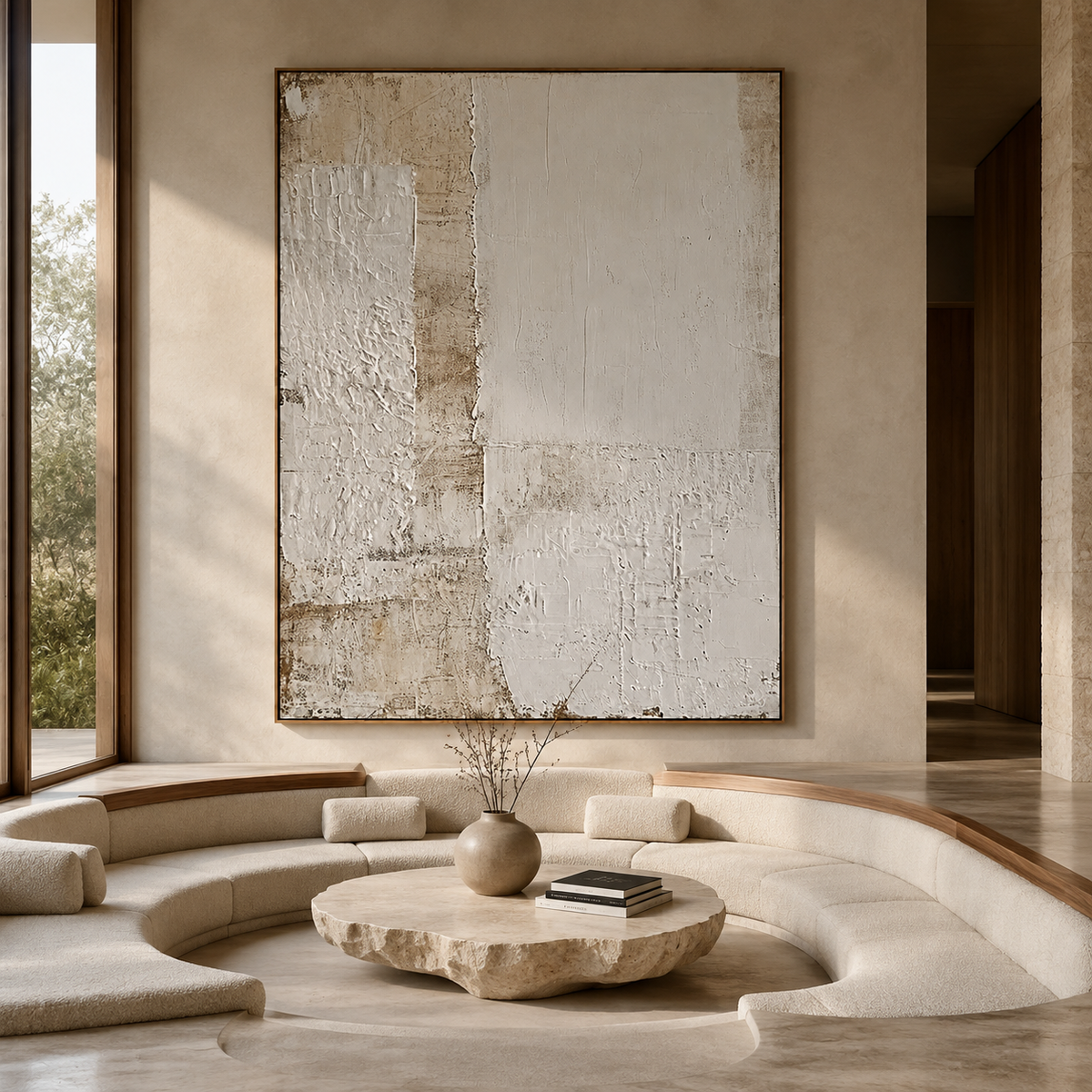 Quiet Layers-White Neutral Abstract Painting