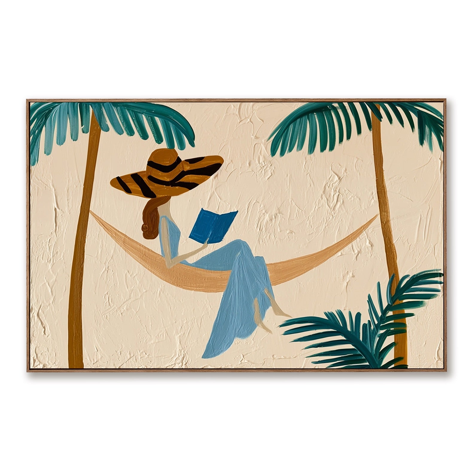 Palm Retreat-Woman Reading Oil Painting