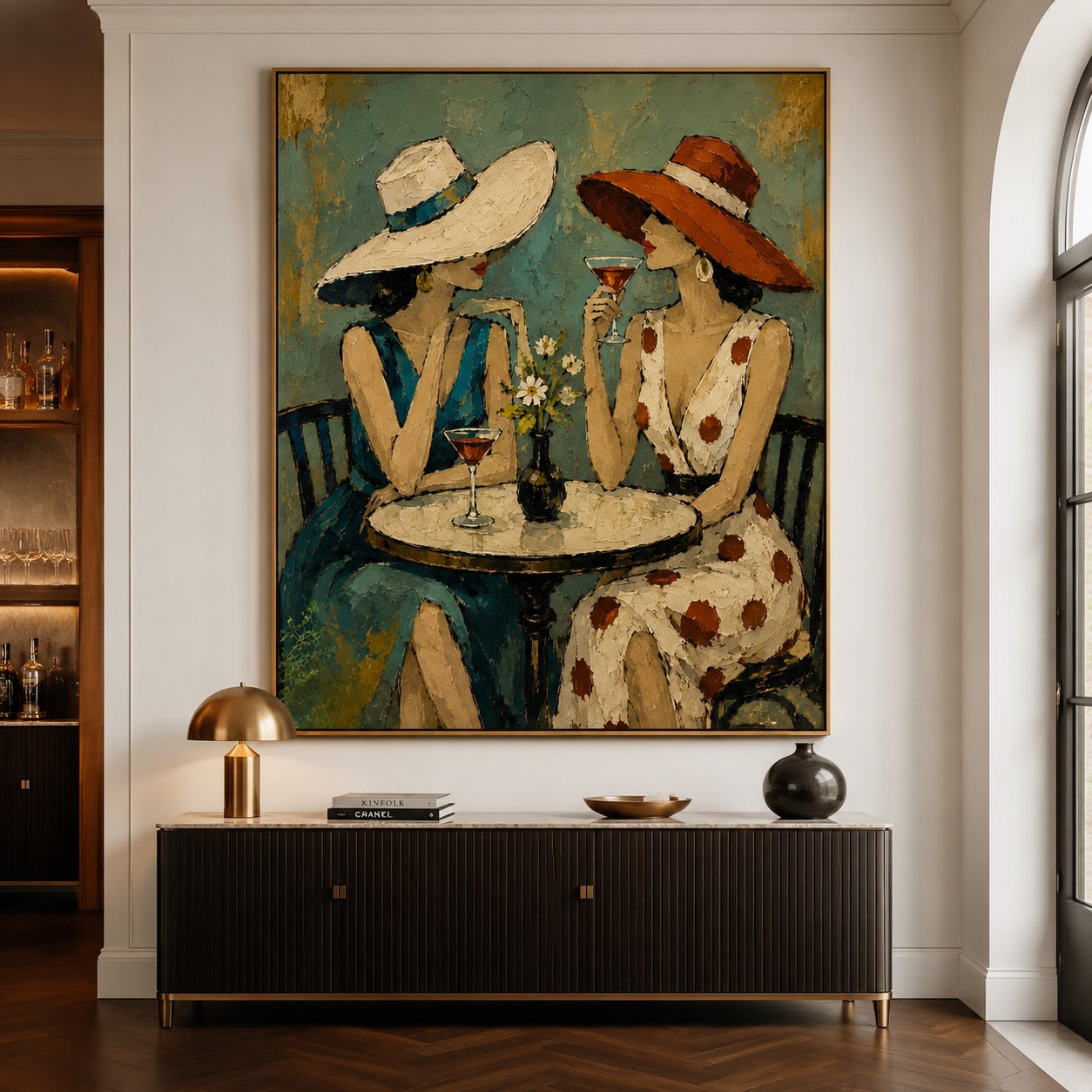 Café Toast-Women Cocktail Oil Painting