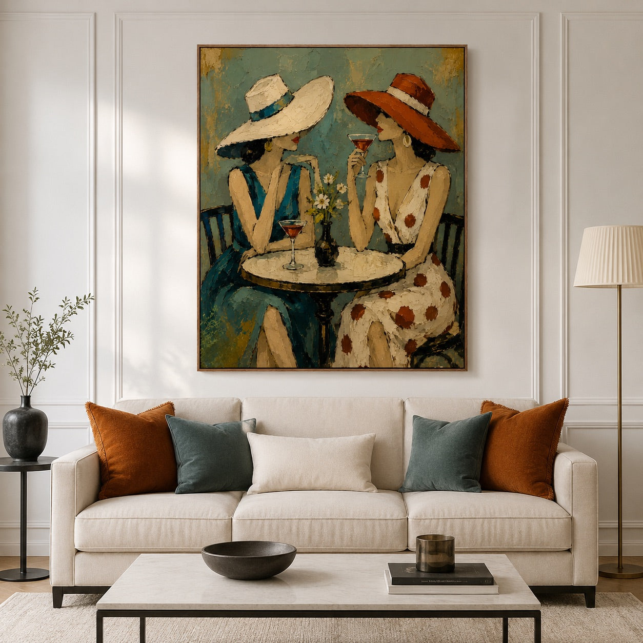 Café Toast-Women Cocktail Oil Painting