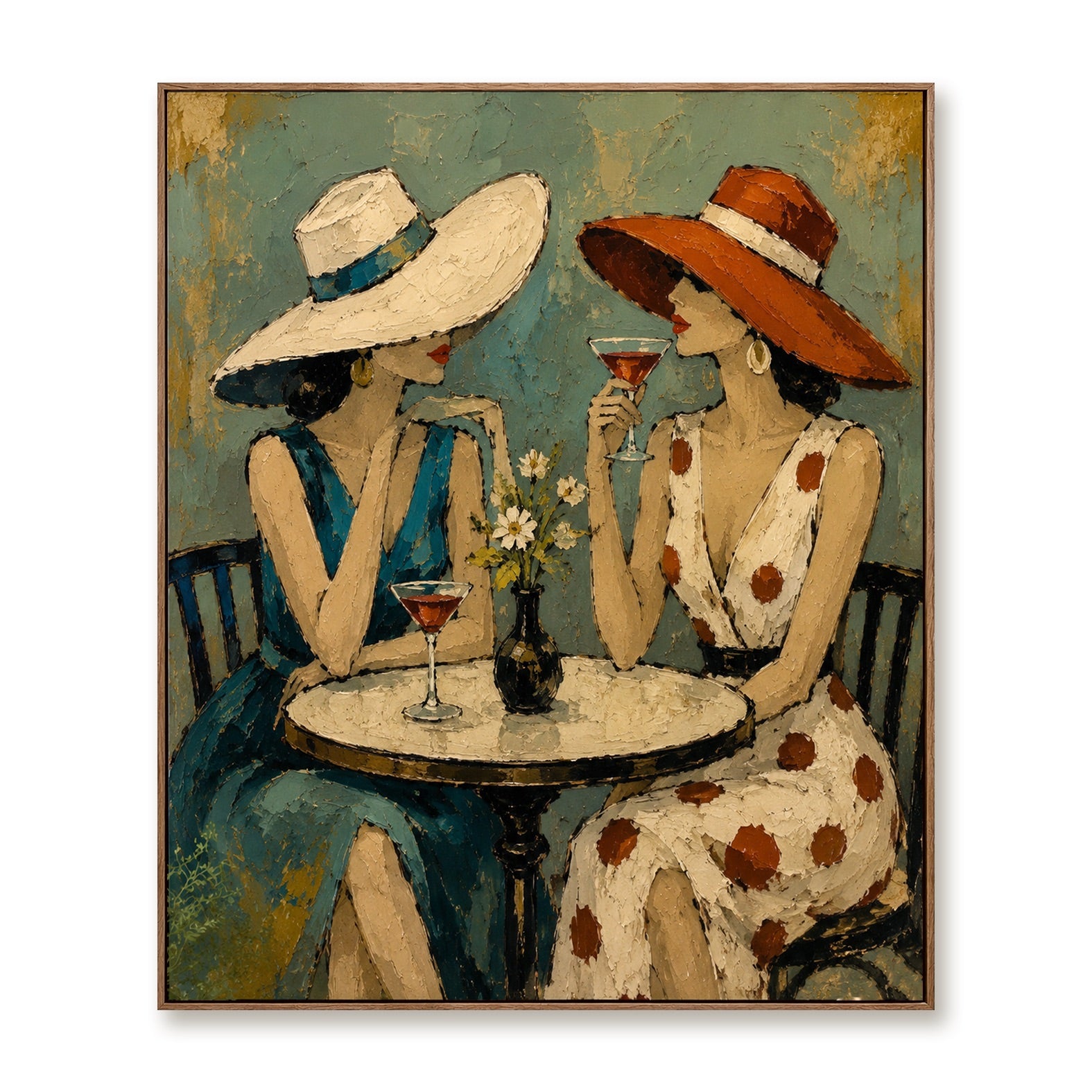 Café Toast-Women Cocktail Oil Painting