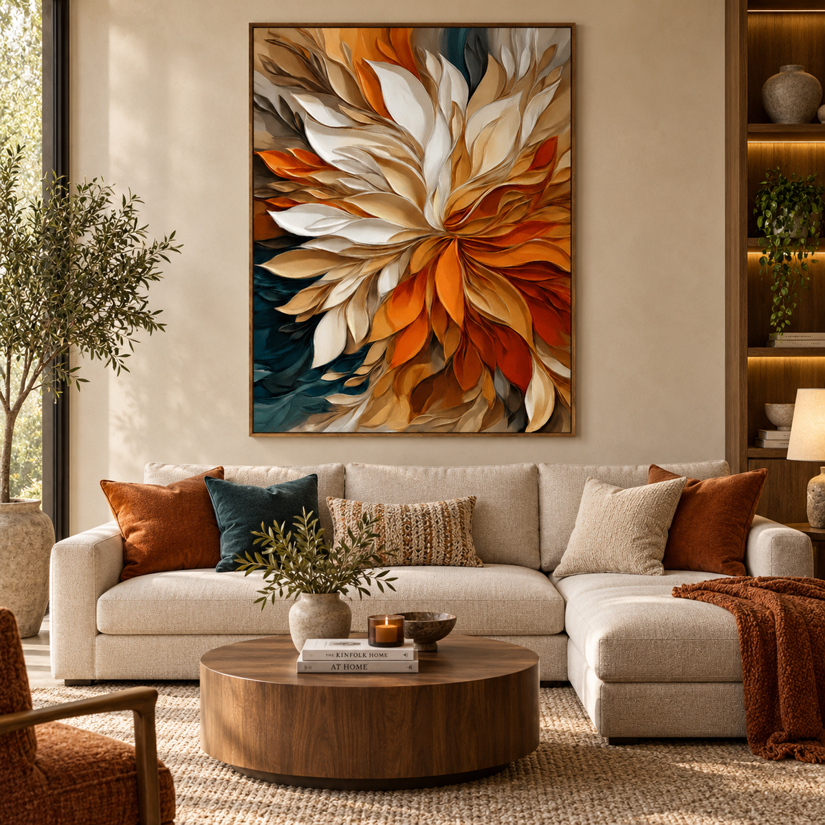Autumn Bloom-Abstract Flower Painting