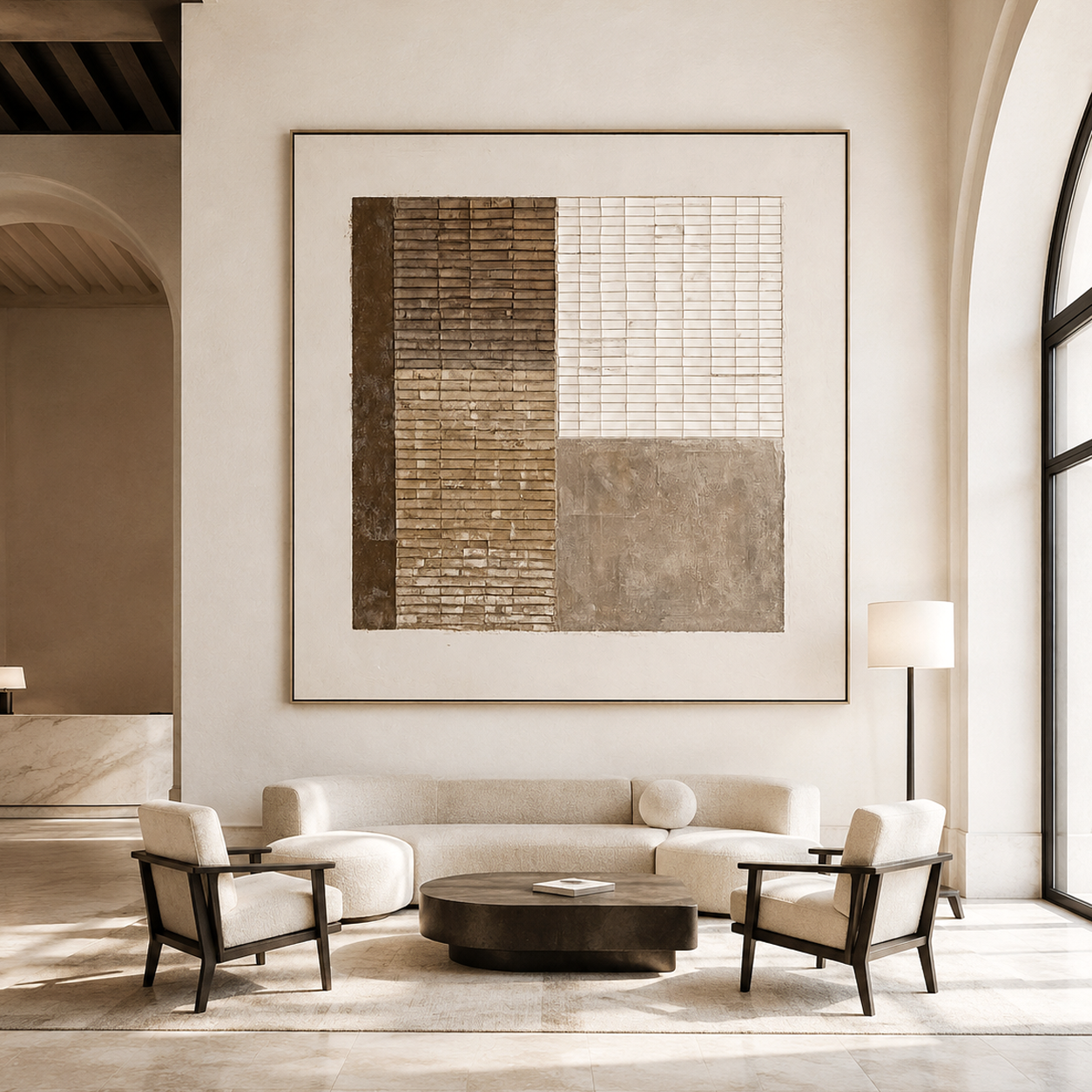 Quiet Structure-Geometric Abstract Painting