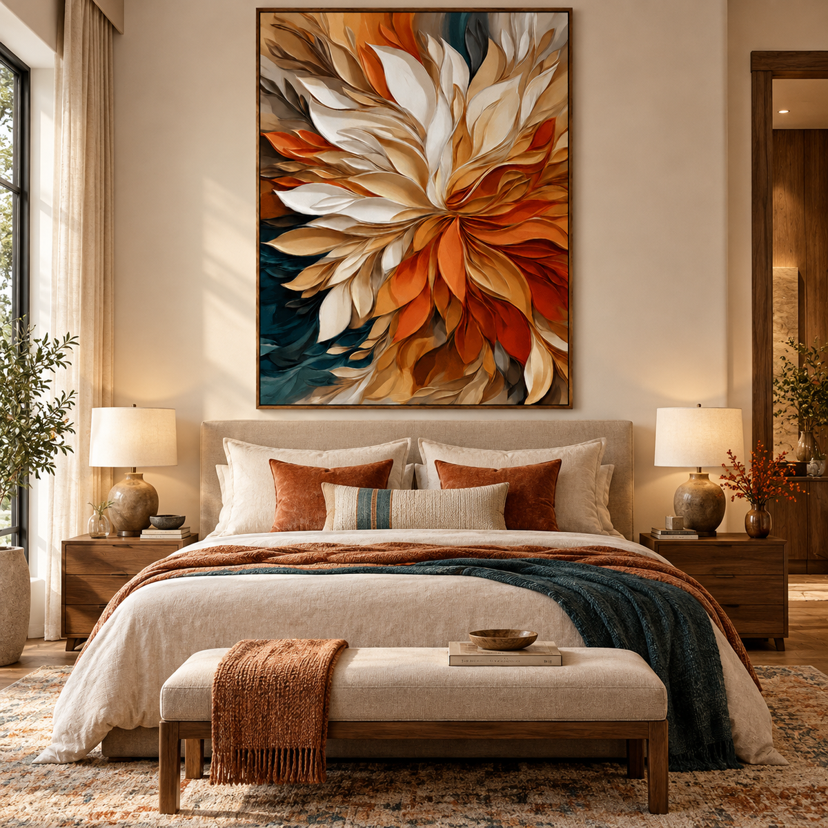 Autumn Bloom-Abstract Flower Painting