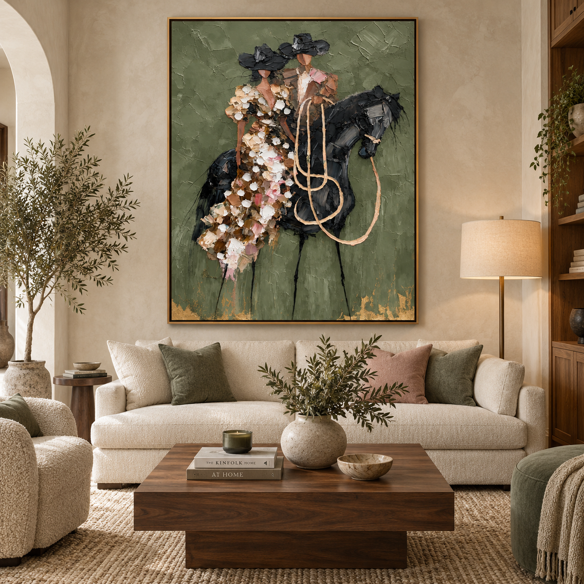 Golden Reins-Modern Equestrian Painting