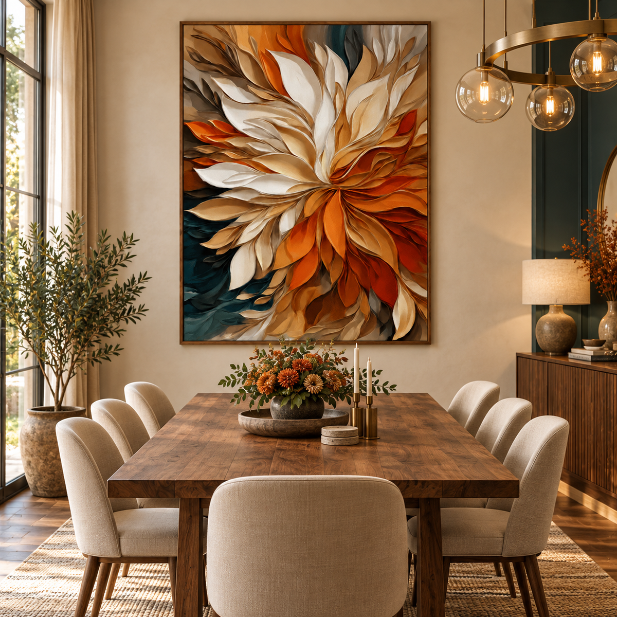 Autumn Bloom-Abstract Flower Painting
