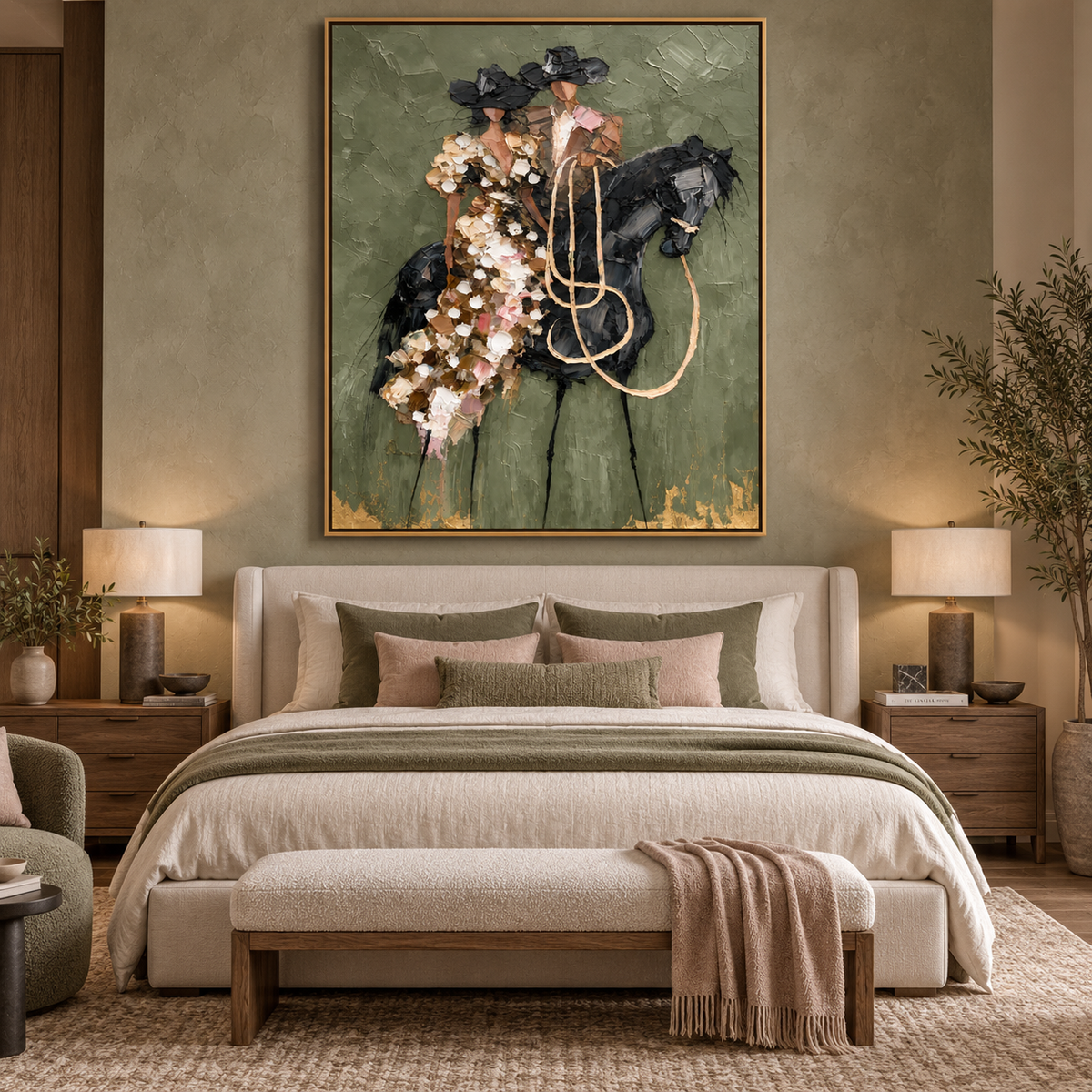 Golden Reins-Modern Equestrian Painting