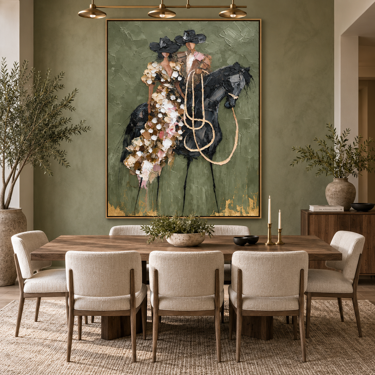 Golden Reins-Modern Equestrian Painting
