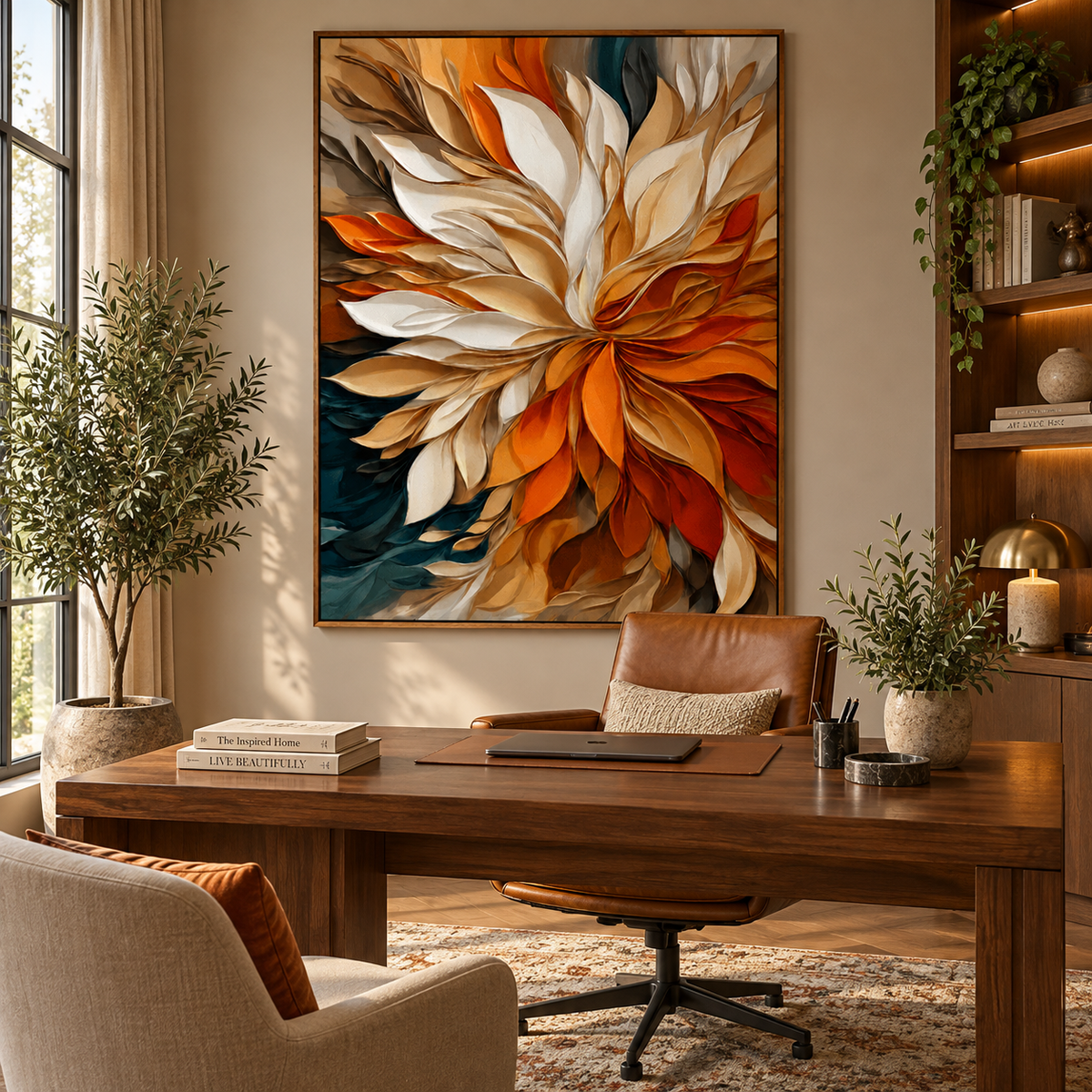 Autumn Bloom-Abstract Flower Painting