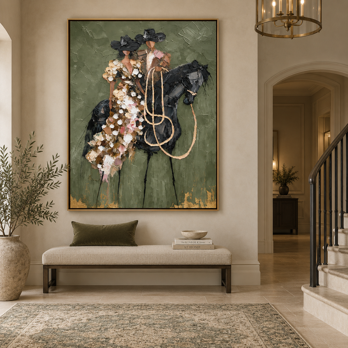 Golden Reins-Modern Equestrian Painting