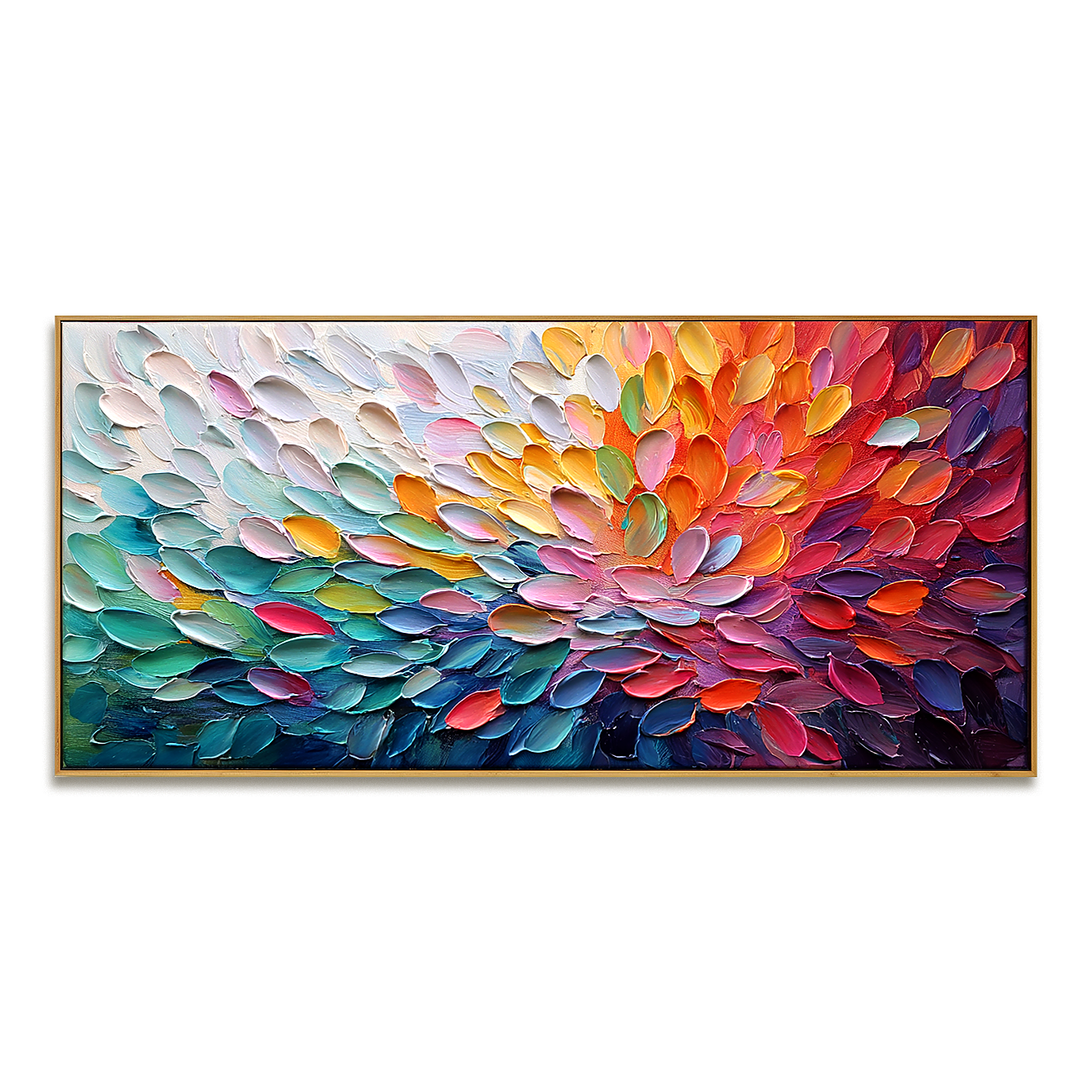 Chromatic Bloom-Colorful Impasto Abstract Painting