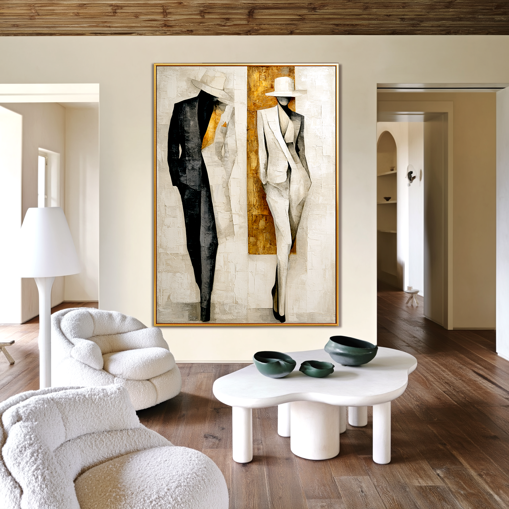 Tailored Contrast-Modern Fashion Figure Oil Painting