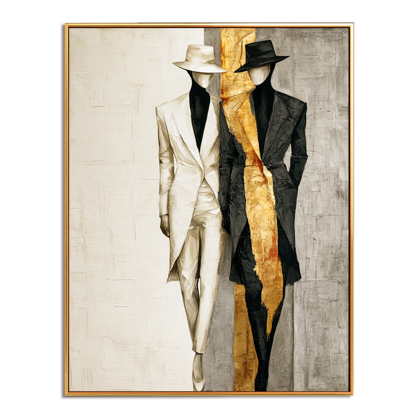 Monochrome Alliance-Fashion Figure Oil Painting
