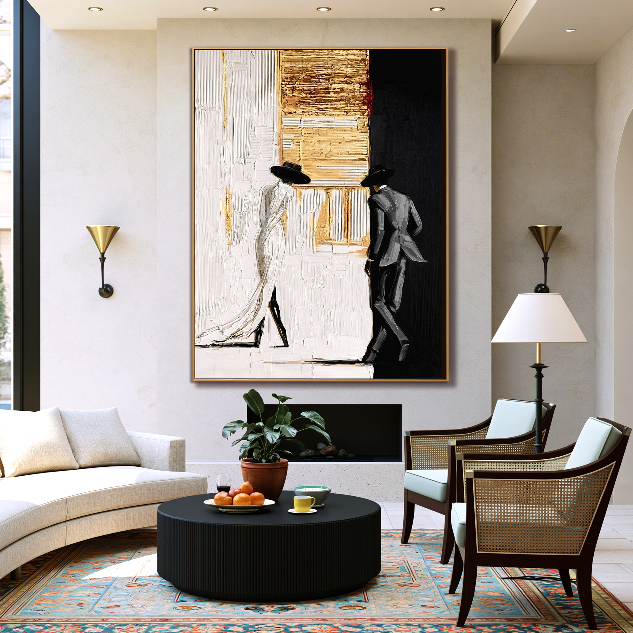 Split Elegance-Fashion Figure Oil Painting