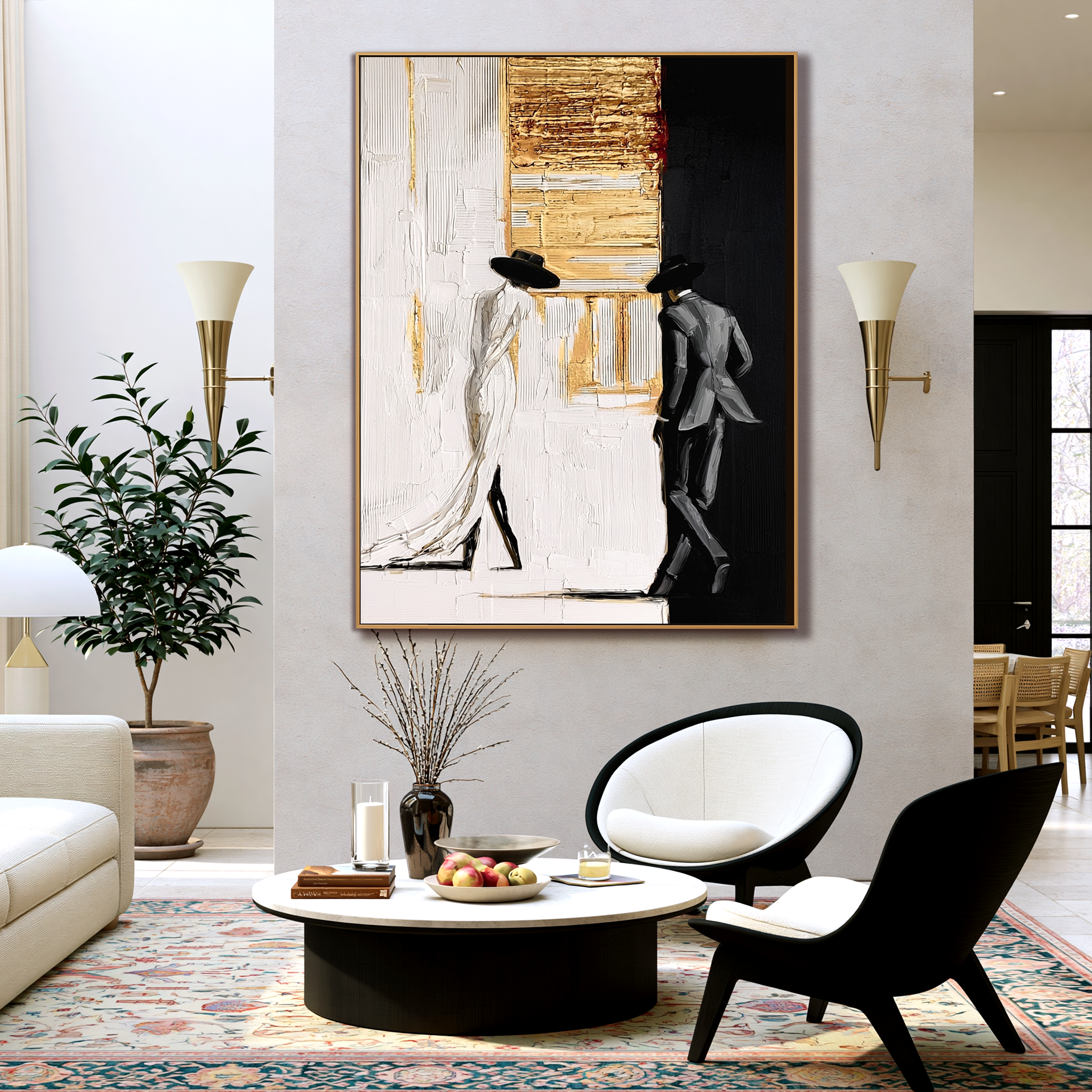 Split Elegance-Fashion Figure Oil Painting