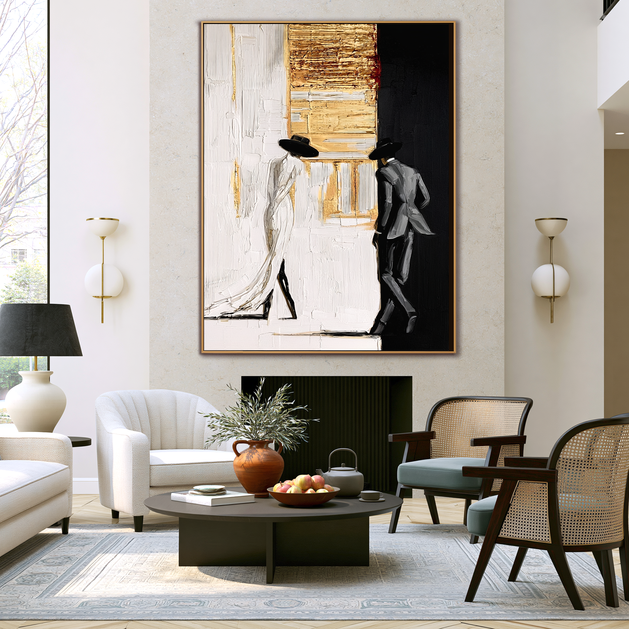 Split Elegance-Fashion Figure Oil Painting