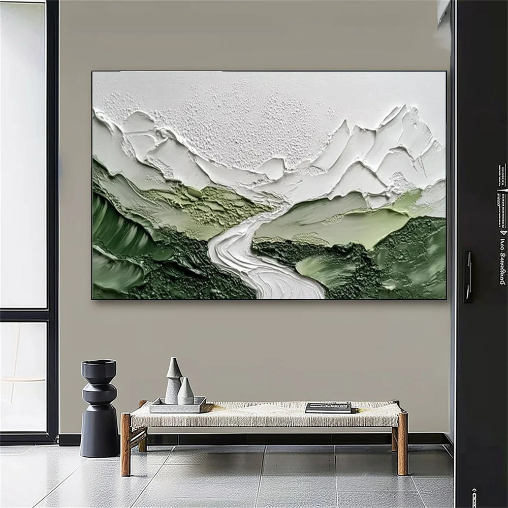 Verdant Passage-Green Mountain River Painting